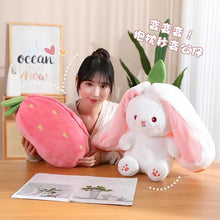 New transformation fruit rabbit plush toys for children with sleep pillow birthday gift female strawberry carrot rabbit dolls by DSers Drop shipping