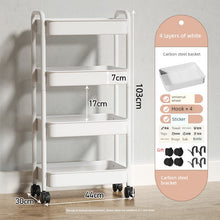 Japanese Trolley Rack Floor Kitchen Bathroom Movable Baby Products Bedroom Bedside Snack Rack Carbon Steel by fashioncafee.com