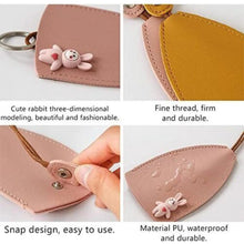 Cute Pull Out Key Case Cartoon Animals Rabbit Cat PU Leather Key Wallets Housekeepers Car Key Holder Case Leather Keychain Pouch by fashioncafee.com