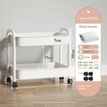 Japanese Trolley Rack Floor Kitchen Bathroom Movable Baby Products Bedroom Bedside Snack Rack Carbon Steel by fashioncafee.com