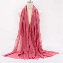 Big Size Crinkle Cotton Hijab Scarf Women Turban Muslim Shawl Plain Bandana Breathable Women's Shawls Foulard Hijab Hood Ramadan by RUNMEIFA