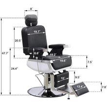 Barber Chair, Heavy Duty Retro Design, Multifunctional Hydraulic Reclining, Height Adjustable, 360 Degree Swivel, Salon Chair by fashioncafee.com