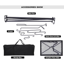 Campfire Swing Grill Stand, Portable Hanging Cooking Grill Rack with Dutch Oven Lid Lifter by fashioncafee.com