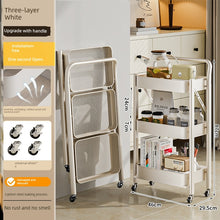 Japanese Trolley Rack Floor Kitchen Bathroom Movable Baby Products Bedroom Bedside Snack Rack Carbon Steel by fashioncafee.com