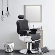 Barber Chair, Heavy Duty Retro Design, Multifunctional Hydraulic Reclining, Height Adjustable, 360 Degree Swivel, Salon Chair by fashioncafee.com