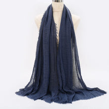 Big Size Crinkle Cotton Hijab Scarf Women Turban Muslim Shawl Plain Bandana Breathable Women's Shawls Foulard Hijab Hood Ramadan by RUNMEIFA