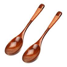 2Pcs Wooden Spoons Japanese Wood Rice Soup Spoon Kitchen Wood Spoon Set for Eating Soup Dessert Teaspoon Kids Spoon Tableware by BalmyDays