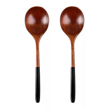 2Pcs Wooden Spoons Japanese Wood Rice Soup Spoon Kitchen Wood Spoon Set for Eating Soup Dessert Teaspoon Kids Spoon Tableware by BalmyDays