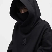 Autumn Ninja Streetwear Turtleneck Hoodies For Men Letter Embroidered Hip Hop Fashion Sweatshirts Y2K Vintage Fleece Hoody by fashioncafee.com