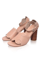 Sakura Block Heel Leather Sandals (Sz. 7 & 9) by ELF / Buddify