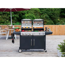 3-Burner Cabinet Gas Grill and Charcoal Grill Combo, Black,3 Stainless Steel Burners Are Made To Last,BBQ Grill Parrilla by RUO WU / Dsers