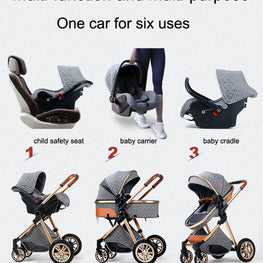 Luxury Portable Travel Pram 3 in 1 Baby Stroller High Landscape Baby Pushchair Baby Travel Stroller Newborn Stroller by fashioncafee.com