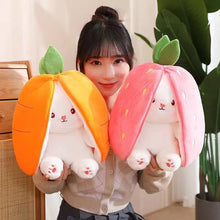 New transformation fruit rabbit plush toys for children with sleep pillow birthday gift female strawberry carrot rabbit dolls by DSers Drop shipping