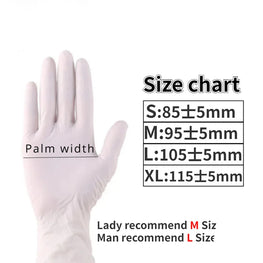 100PCS White Nitrile Gloves Waterproof Oil Resistant Thickened Nitrile Gloves Kitchen Hair Dye Tattoo Household Cleaning Tools by fashioncafee.com