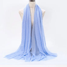 Big Size Crinkle Cotton Hijab Scarf Women Turban Muslim Shawl Plain Bandana Breathable Women's Shawls Foulard Hijab Hood Ramadan by RUNMEIFA