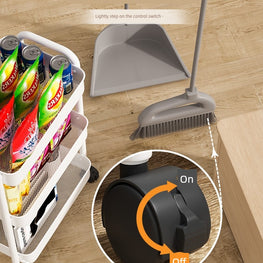 Japanese Trolley Rack Floor Kitchen Bathroom Movable Baby Products Bedroom Bedside Snack Rack Carbon Steel by fashioncafee.com