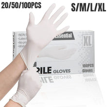 20/50/100PCS Disposable White Nitrile Gloves Household Cleaning Gloves Kitchen Cooking Tattoo Pet Tools Waterproof Latex Free by fashioncafee.com / Dsers