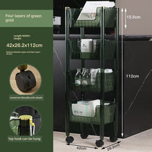 Accessible Luxury Kitchen Storage Rack Floor Mobile Bathroom Trolley Vegetable Basket Vegetable Rack Multi-Layer Storage Rack by fashioncafee.com