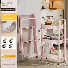 Japanese Trolley Rack Floor Kitchen Bathroom Movable Baby Products Bedroom Bedside Snack Rack Carbon Steel by fashioncafee.com