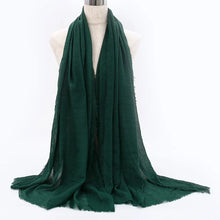 Big Size Crinkle Cotton Hijab Scarf Women Turban Muslim Shawl Plain Bandana Breathable Women's Shawls Foulard Hijab Hood Ramadan by RUNMEIFA