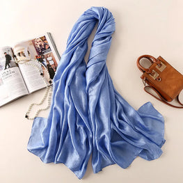 2022 Luxury Brand Women Fashion Scarf Plain Solid Silk Linen Shawls Scarves Summer Lady Bandanas Pashmina Foulard Hijab 180*90Cm