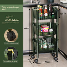 Accessible Luxury Kitchen Storage Rack Floor Mobile Bathroom Trolley Vegetable Basket Vegetable Rack Multi-Layer Storage Rack by fashioncafee.com