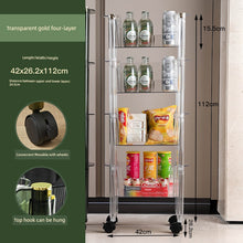 Accessible Luxury Kitchen Storage Rack Floor Mobile Bathroom Trolley Vegetable Basket Vegetable Rack Multi-Layer Storage Rack by fashioncafee.com