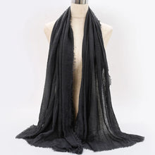 Big Size Crinkle Cotton Hijab Scarf Women Turban Muslim Shawl Plain Bandana Breathable Women's Shawls Foulard Hijab Hood Ramadan by RUNMEIFA