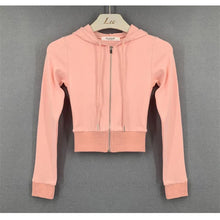 Short Hoodies Women Solid Sweatshirt Tracksuit Long Sleeve Female Crop Top 2022 Fashion Harajuku Casual Zipper Up Hoodies Jacket by DSers Drop shipping