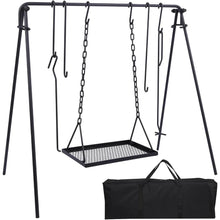 Campfire Swing Grill Stand, Portable Hanging Cooking Grill Rack with Dutch Oven Lid Lifter by fashioncafee.com