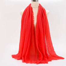 Big Size Crinkle Cotton Hijab Scarf Women Turban Muslim Shawl Plain Bandana Breathable Women's Shawls Foulard Hijab Hood Ramadan by RUNMEIFA