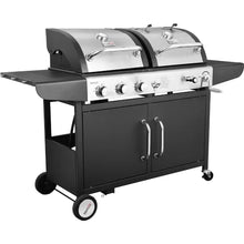 3-Burner Cabinet Gas Grill and Charcoal Grill Combo, Black,3 Stainless Steel Burners Are Made To Last,BBQ Grill Parrilla by RUO WU / Dsers