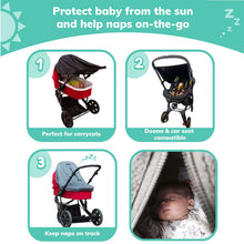 Original Deluxe Universal Fit Sunshade for Prams and Carrycots Blocks 97.5 Percent of UV Better Than a Pram Parasol Doona Compatible by SnoozeShade / Buddify