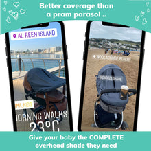 Original Deluxe Universal Fit Sunshade for Prams and Carrycots Blocks 97.5 Percent of UV Better Than a Pram Parasol Doona Compatible by SnoozeShade / Buddify