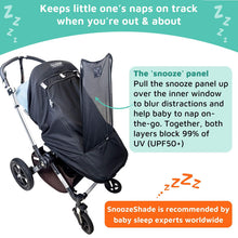 SnoozeShade Plus Extra (6m+) Universal Pushchair & Buggy Sunshade Blocks 99% of UV & Aids Baby Naps by SnoozeShade
