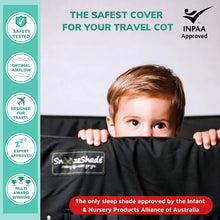 Travel Cot Blackout Canopy Air Permeable Mesh Blocks 94 Percent Of Light by SnoozeShade / Buddify