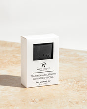TEA TREE + LAVENDER WITH ACTIVATED CHARCOAL SOAP by Earth Elements Soapworks