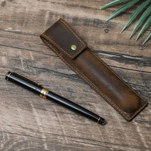 Vintage Leather Hard Fountain Pen Case by Infinite Steampunk / Buddify