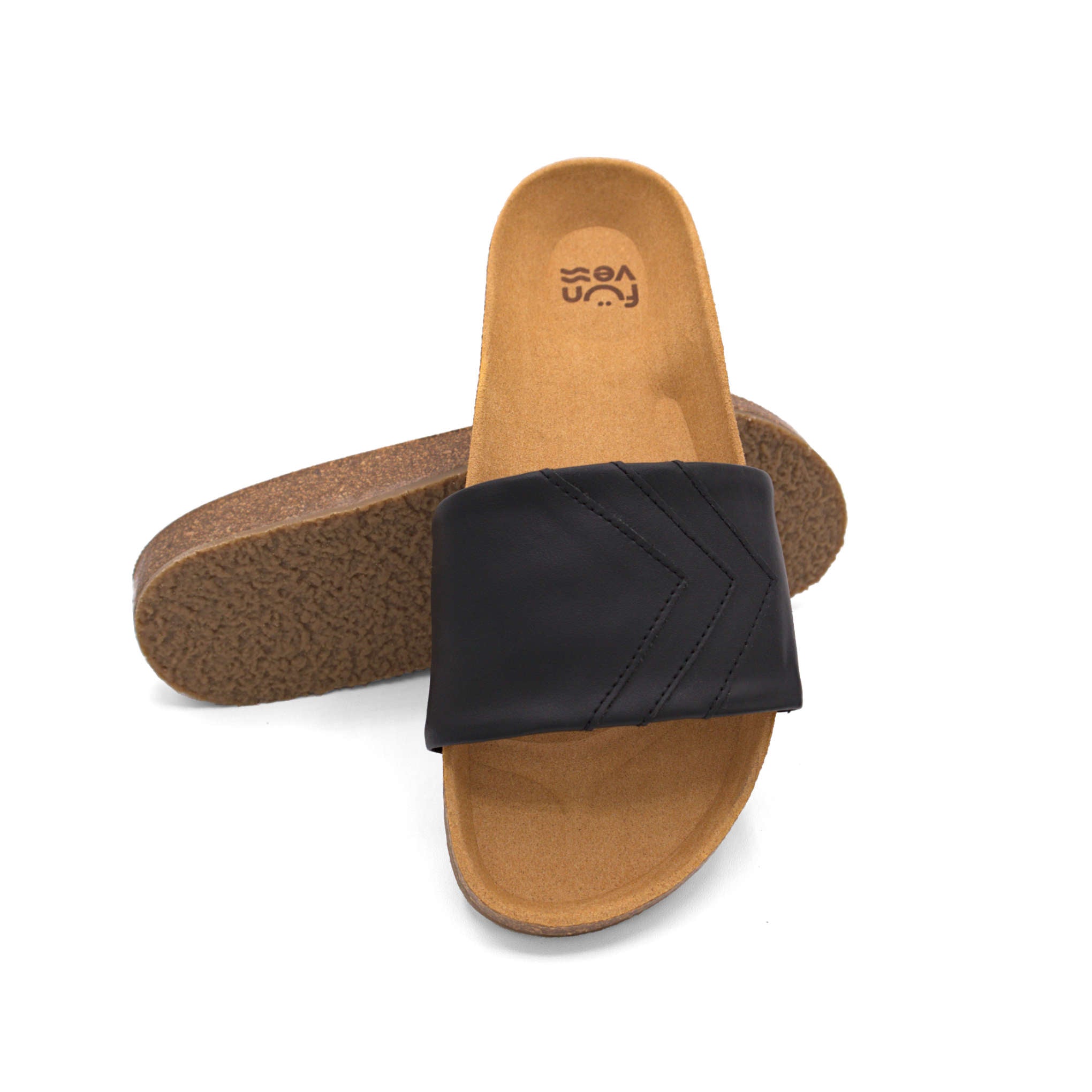 'YIN' - Schwarze Sandalen, monochrom / einfarbig - vegan by Fünve / Buddify
