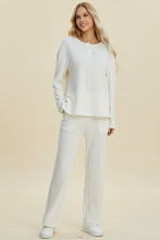 Double Take Full Size Cable-Knit Long Sleeve Top and Pants Set by Trendsi