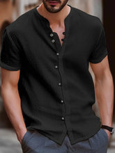 Men's Full Size Button Up Short Sleeve Shirt Plus Size by Trendsi