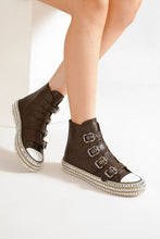 Beast Fashion Multi-Buckle Straps Studded Platform Sneakers by Trendsi