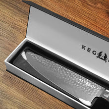 Kegani Brands 8 Inch Damascus Chef Knife 67 Layers 10Cr15CoMoV Japanese Knife Hammered Texture Damascus Knife - FullTang Wood Handle Chefs Knife With Gift Box&Sheath by Kagani Brands