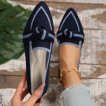 Bow Contrast Trim Point Toe Loafers Women shoes by Trendsi