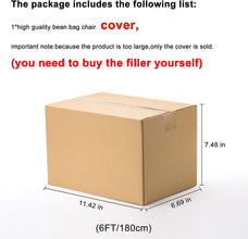 Bean Bag Chair Coverit Was Only A Cover, Not A Full Bean Bag Chair Cushion, Big Round Soft Fluffy PV Velvet Sofa Bed Cover, Living Room Furniture, Lazy Sofa Bed Cover,5ft Light Grey by fashioncafee.com