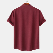 Men's Button Detail Short Sleeve Blouse by Trendsi