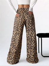 Leopard Wide Leg Plush Pants by Trendsi