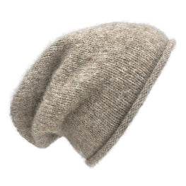 Beige Alpaca Knit Beanie by The Groovalution / Buddify