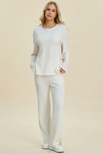 Double Take Full Size Cable-Knit Long Sleeve Top and Pants Set by Trendsi