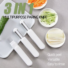 3 In 1 Multifunctional Rotary Paring Knife 360 Rotating Stainless Steel Peeler And Grater Kitchen Gadgets Multifunctional Paring Knife Stainless Steel Paring Knife For Peeling Shredding by fashioncafee.com